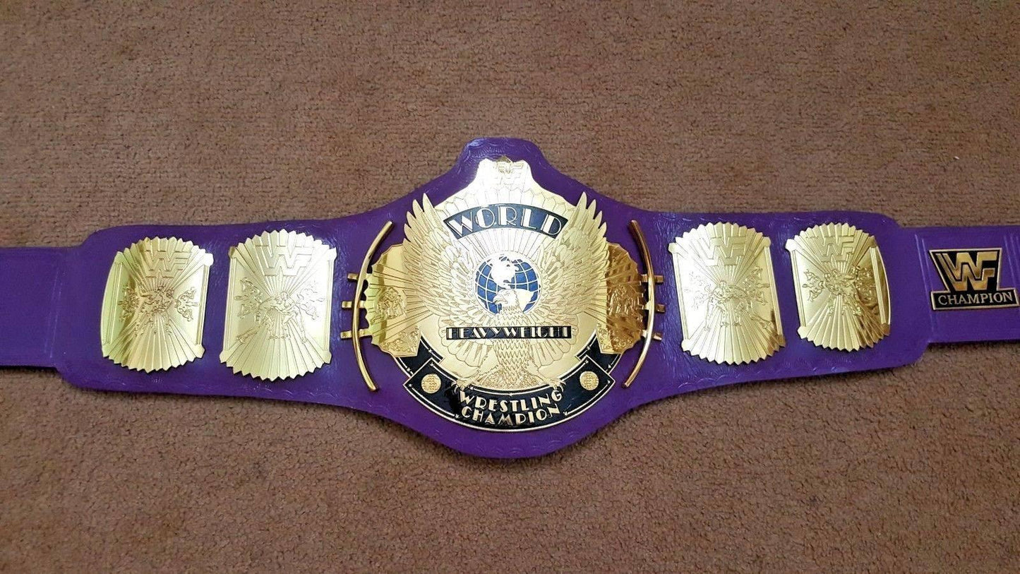 WWF WINGED EAGLE PURPLE Brass Championship Title Belt
