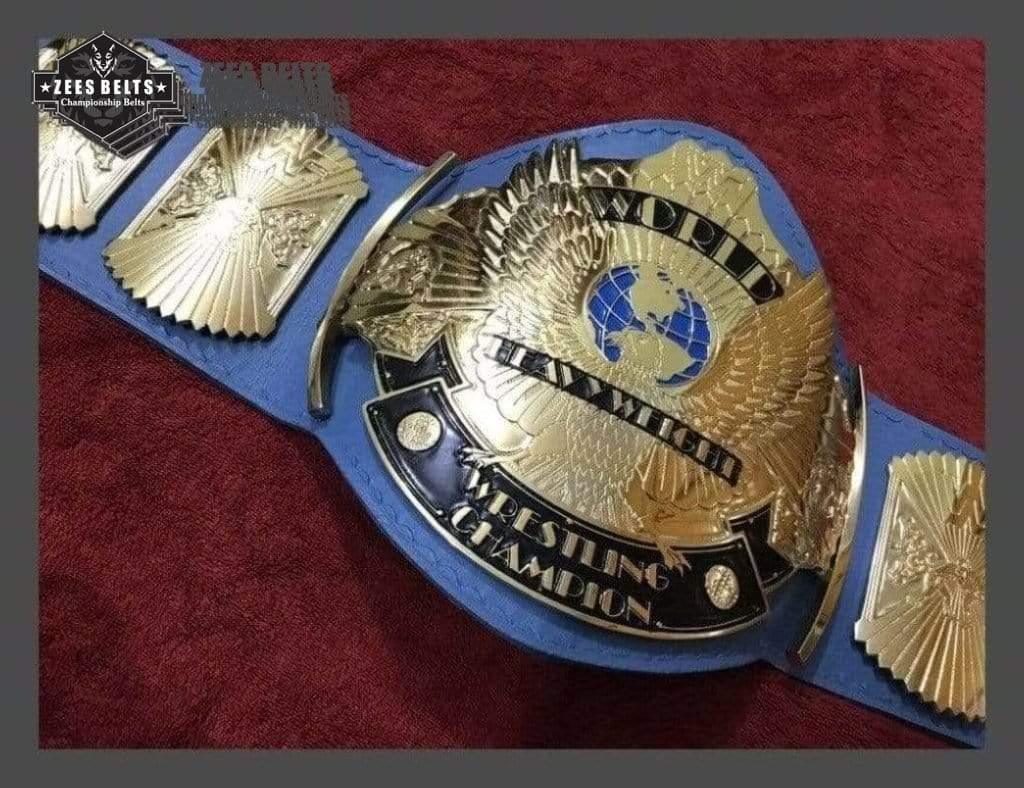 WWF WINGED EAGLE BLUE 24K GOLD Zinc Championship Belt