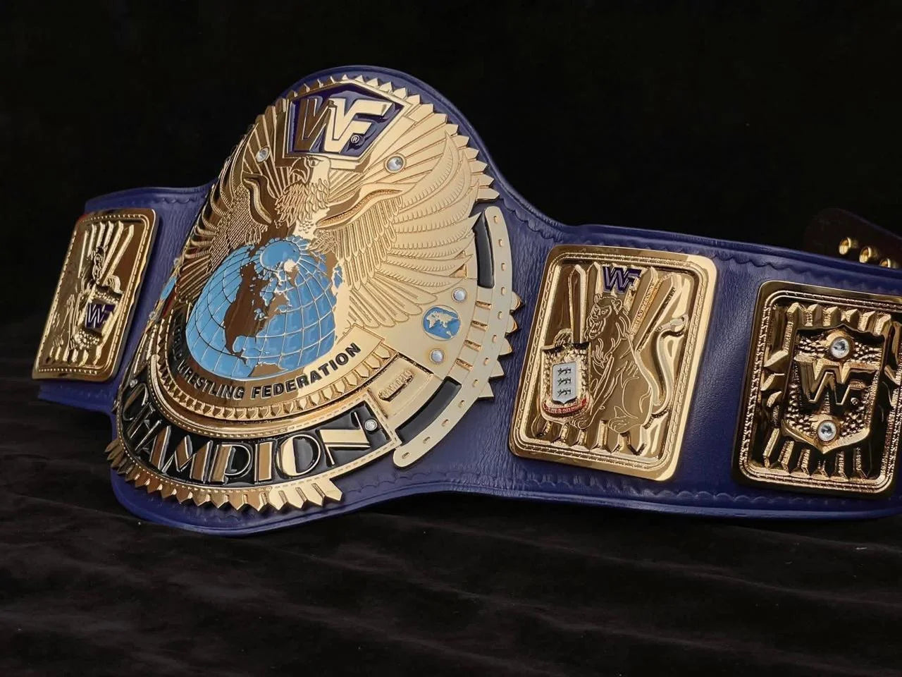 WWF Big Eagle Block Logo Championship Belt – Classic Attitude Era Replica