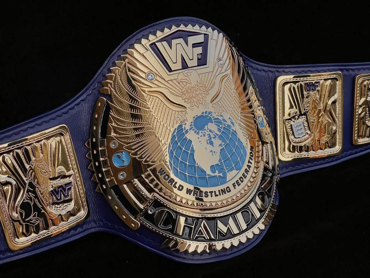 WWF Big Eagle Block Logo Championship Belt – Classic Attitude Era Replica