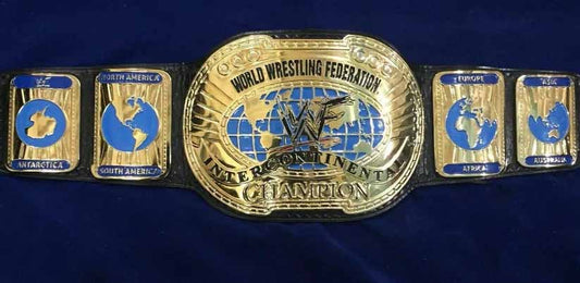 WWF INTERCONTINENTAL OVAL 24K GOLD Championship Belt