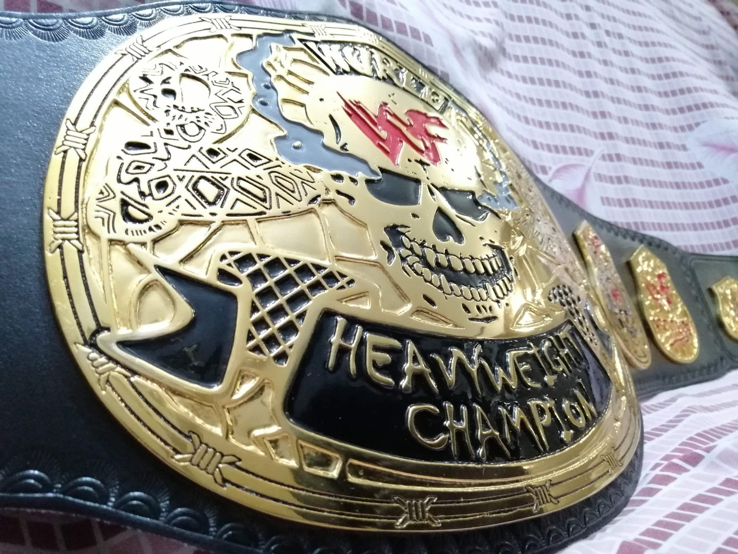 WWF STONE COLD SMOKING SKULL 24K GOLD Championship Title Belt