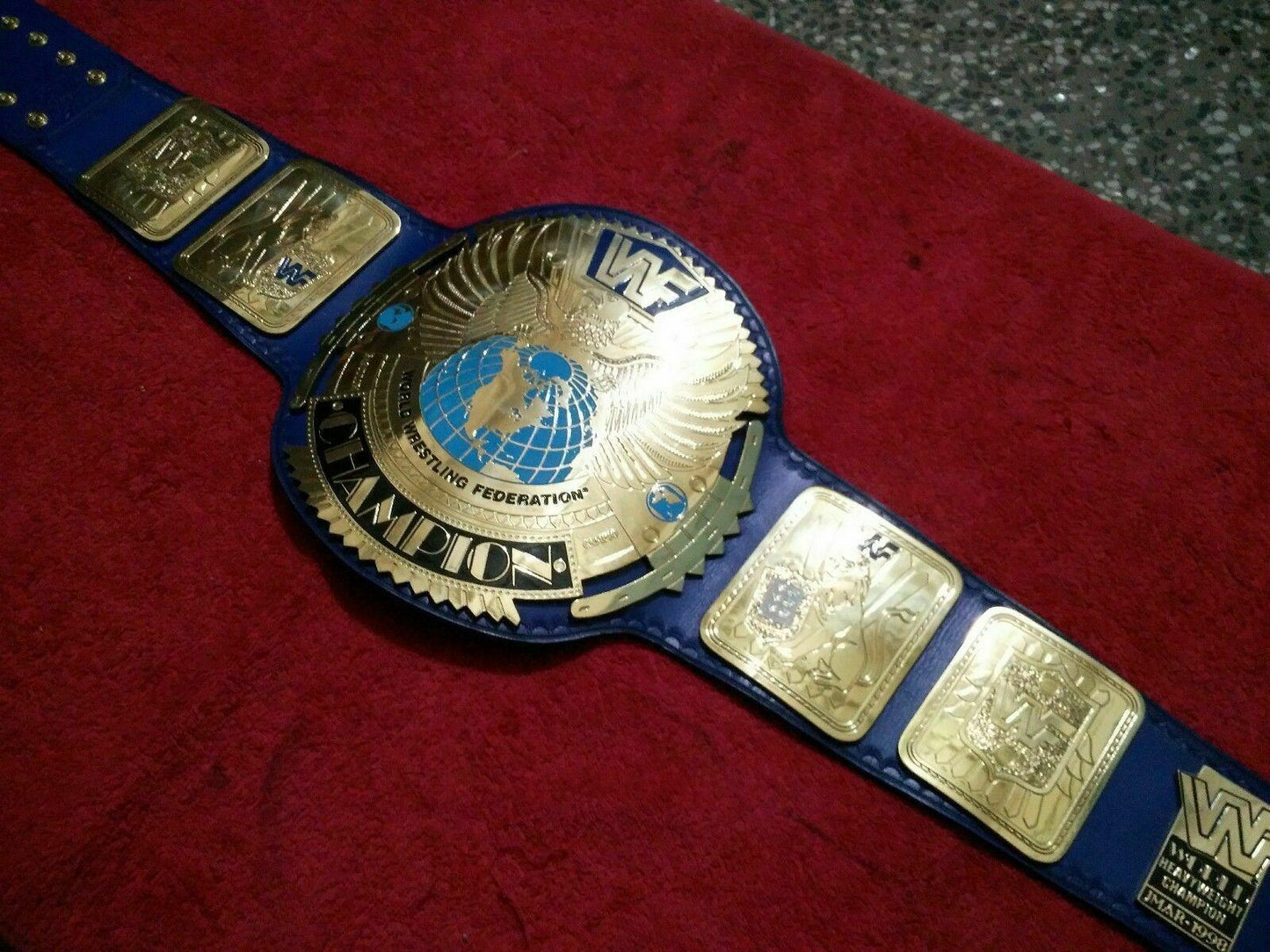 WWF BIG EAGLE ATTITUDE ERA BLOCK LOGO Zinc Championship Title Belt