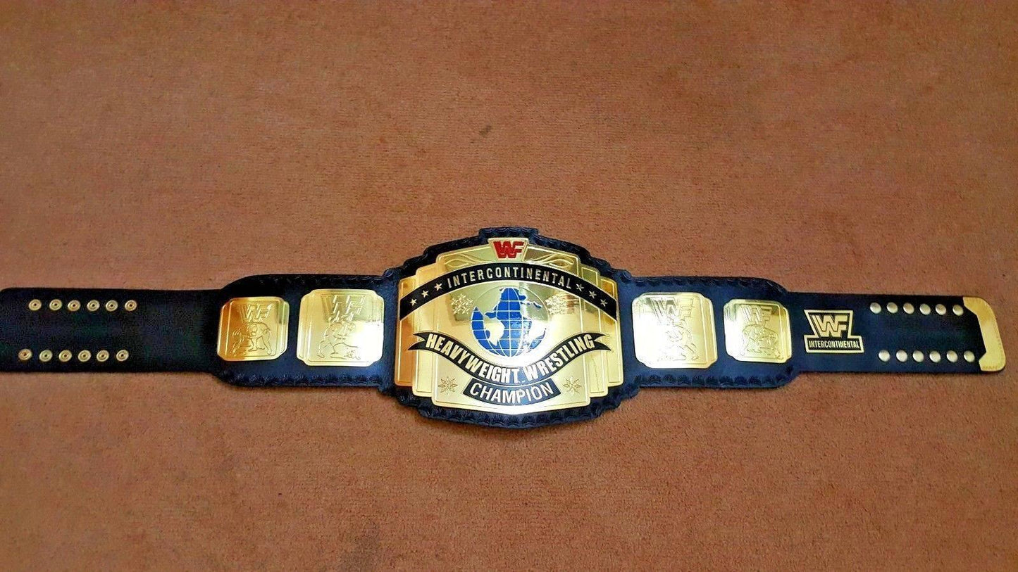 WWF INTERCONTINENTAL RED LOGO Brass Championship Title Belt