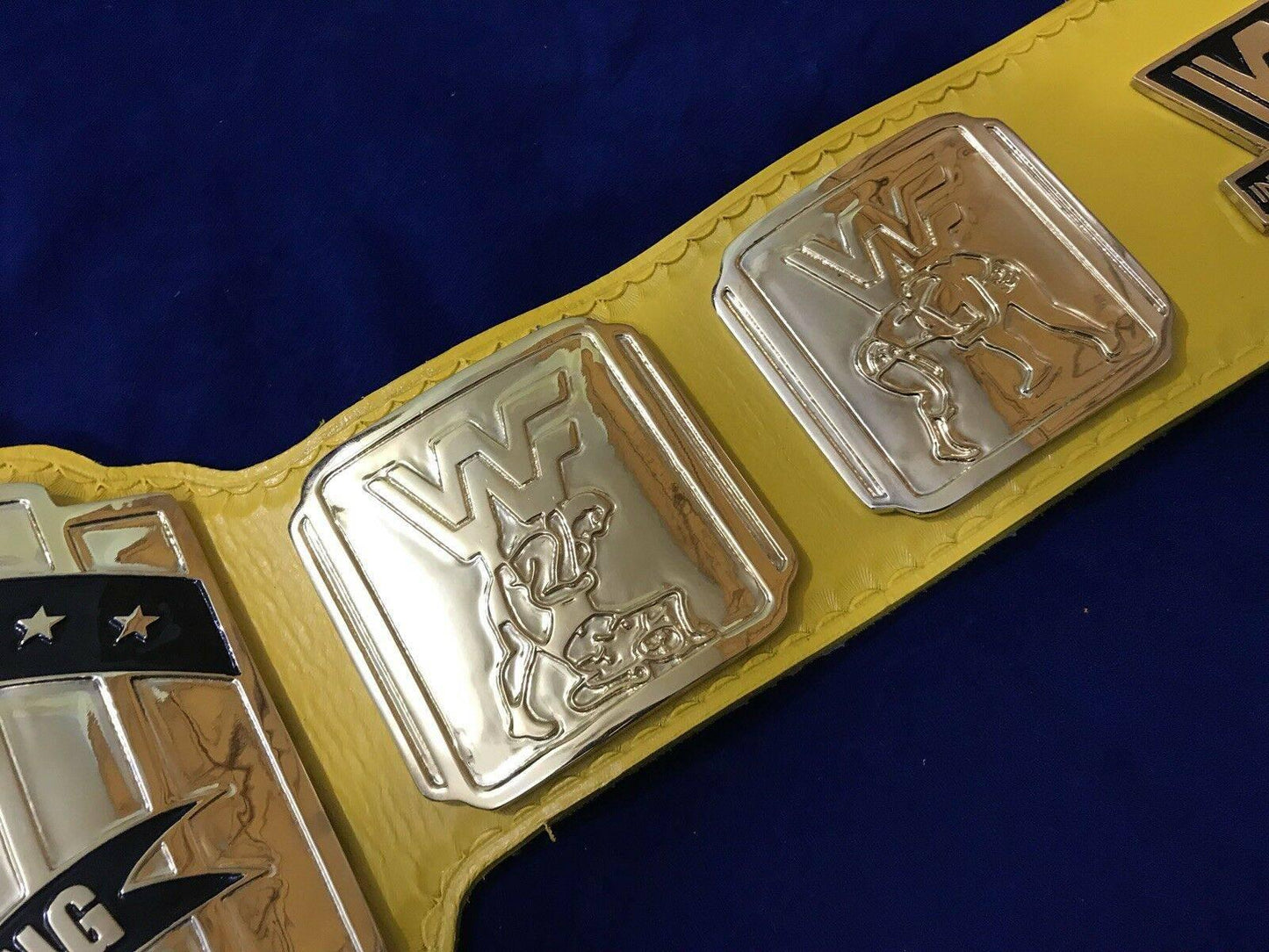 WWF INTERCONTINENTAL YELLOW 24K GOLD Zinc Championship Title Belt