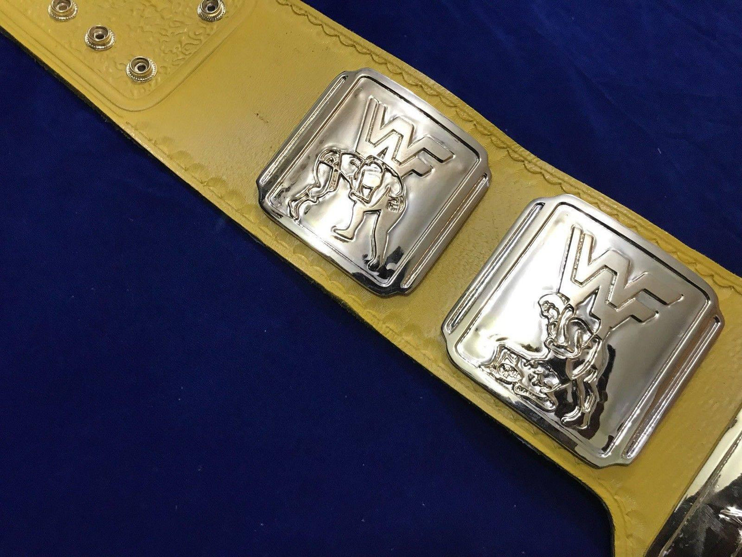 WWF INTERCONTINENTAL YELLOW 24K GOLD Zinc Championship Title Belt