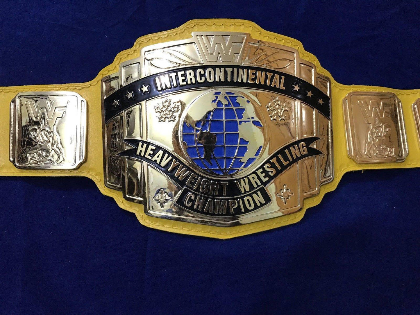 WWF INTERCONTINENTAL YELLOW 24K GOLD Zinc Championship Title Belt