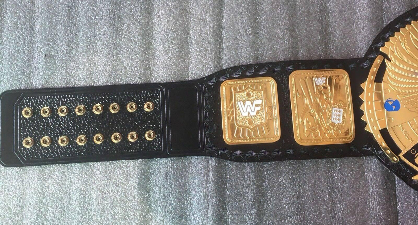 WWF BIG EAGLE BLOCK LOGO Brass Championship Belt