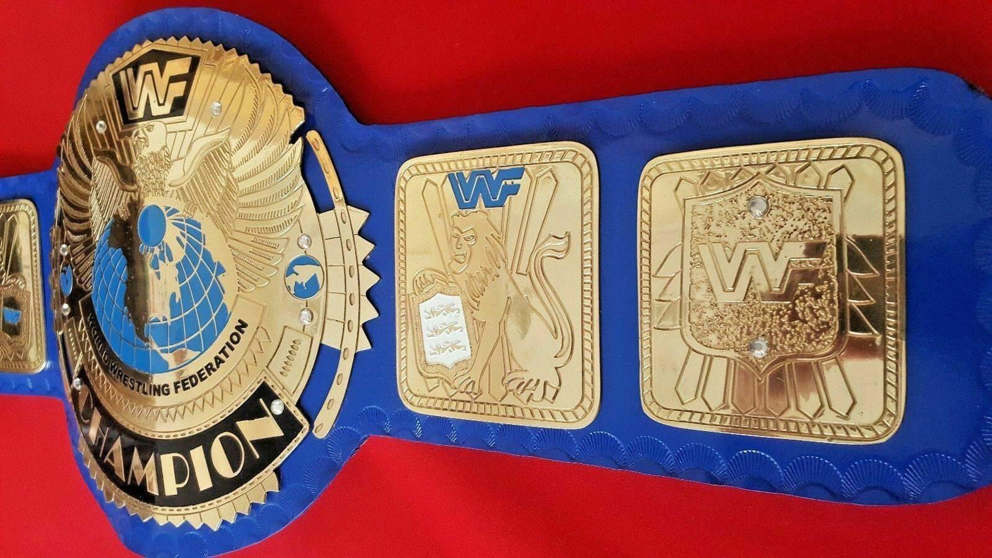 WWF BLUE BIG EAGLE Brass Championship Title Belt