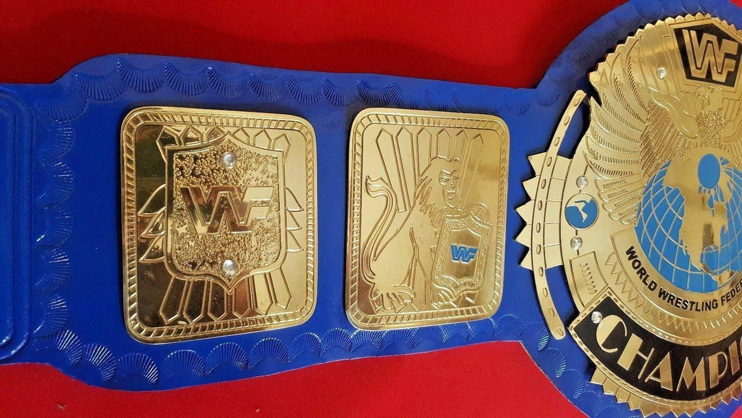 WWF BLUE BIG EAGLE Brass Championship Title Belt