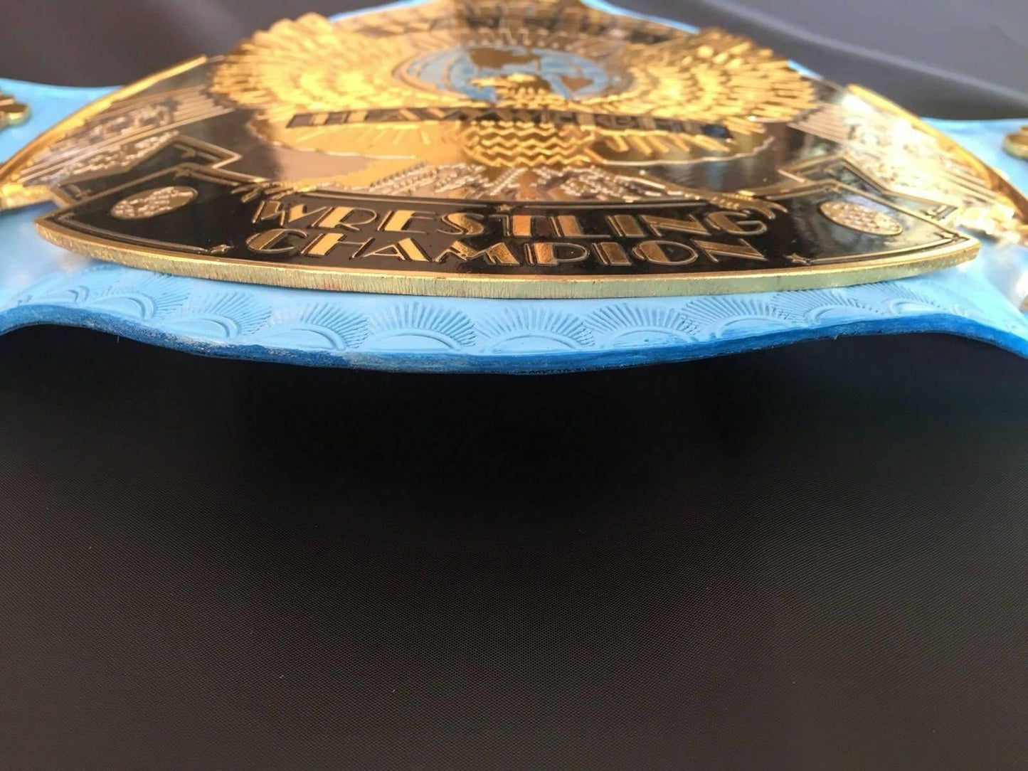 WWF WINGED EAGLE BLUE Brass Championship Title Belt