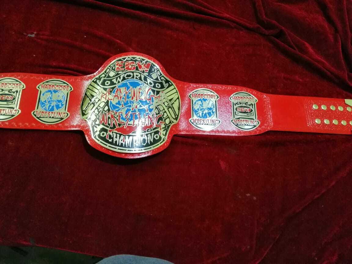 ECW WORLD HEAVYWEIGHT RED Brass Championship Belt