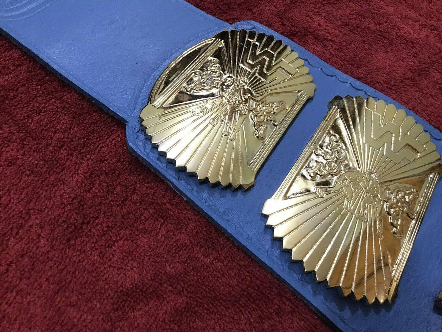 WWF WINGED EAGLE BLUE 24K GOLD Zinc Championship Belt