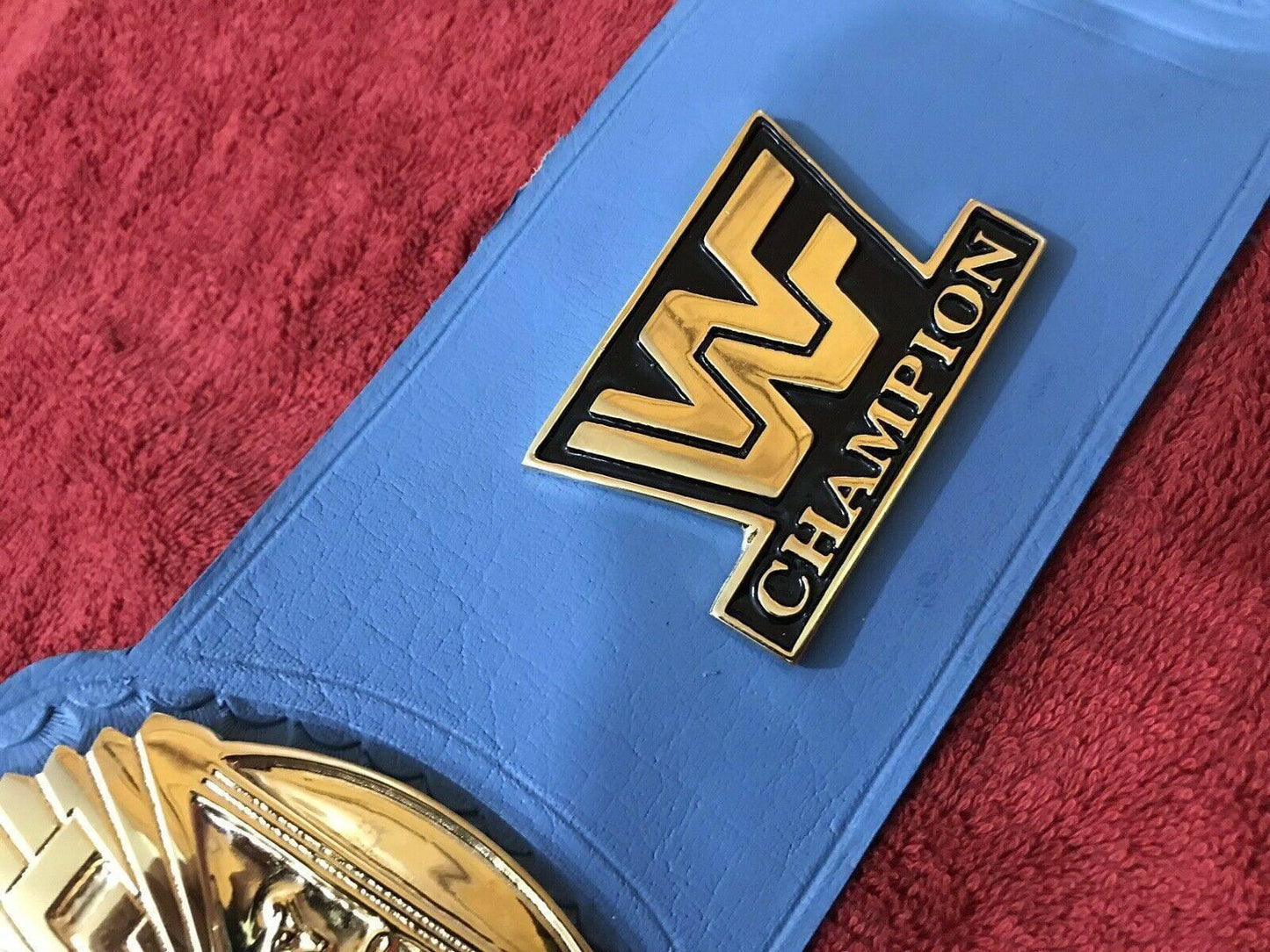WWF WINGED EAGLE BLUE 24K GOLD Zinc Championship Belt