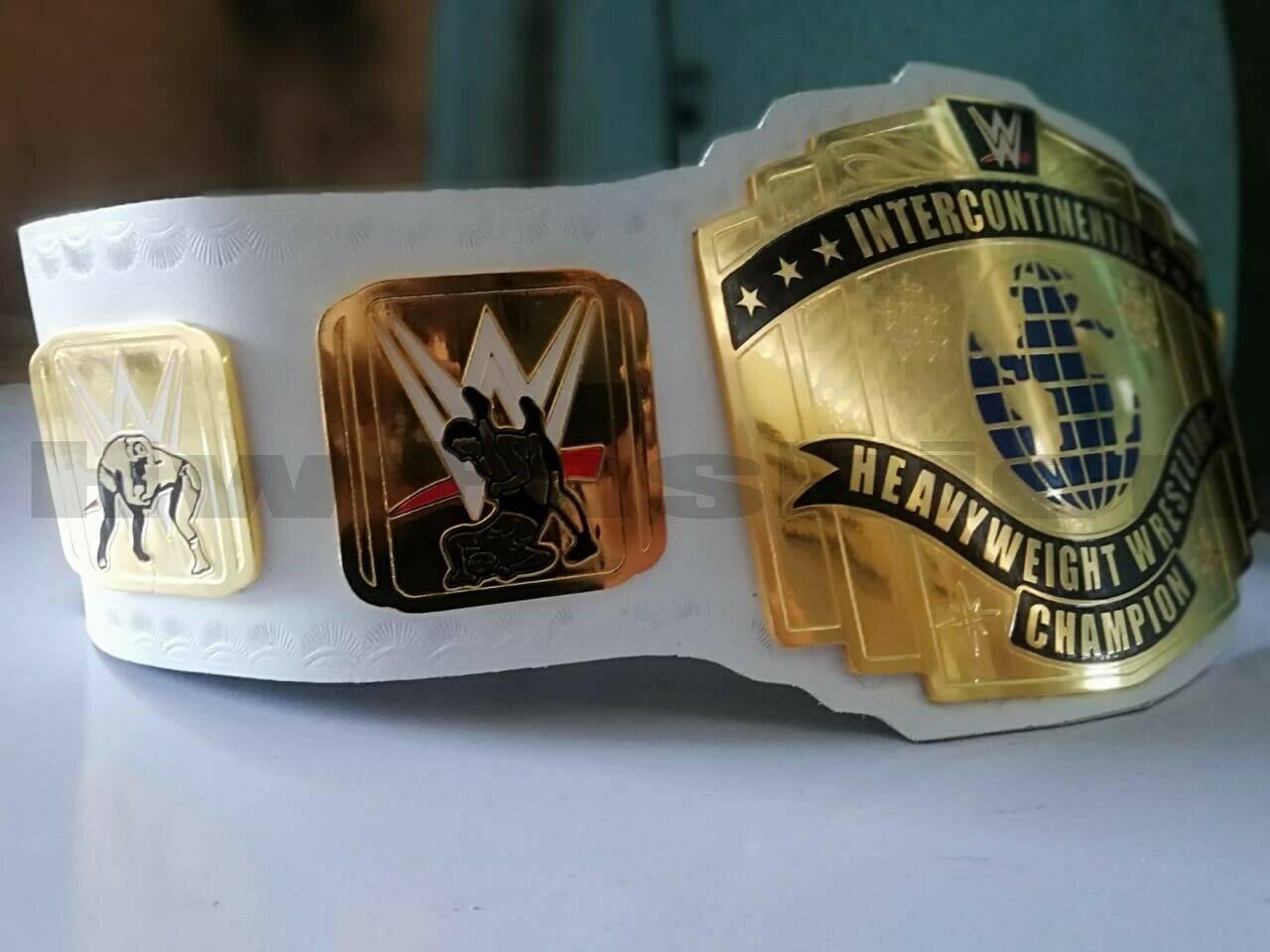 WWE INTERCONTINENTAL WHITE SCRATCH LOGO Brass Championship Belt