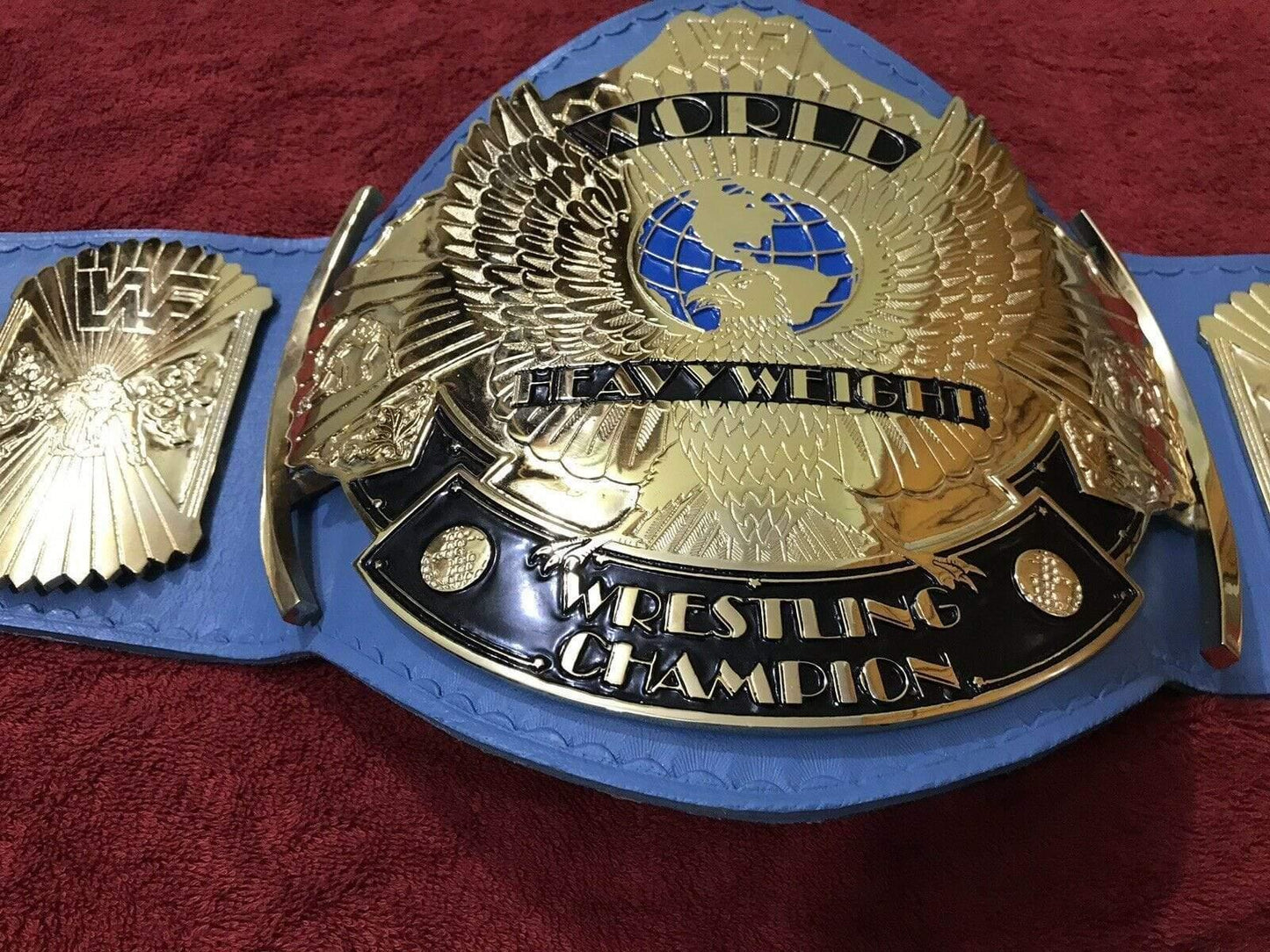 WWF WINGED EAGLE BLUE 24K GOLD Zinc Championship Belt