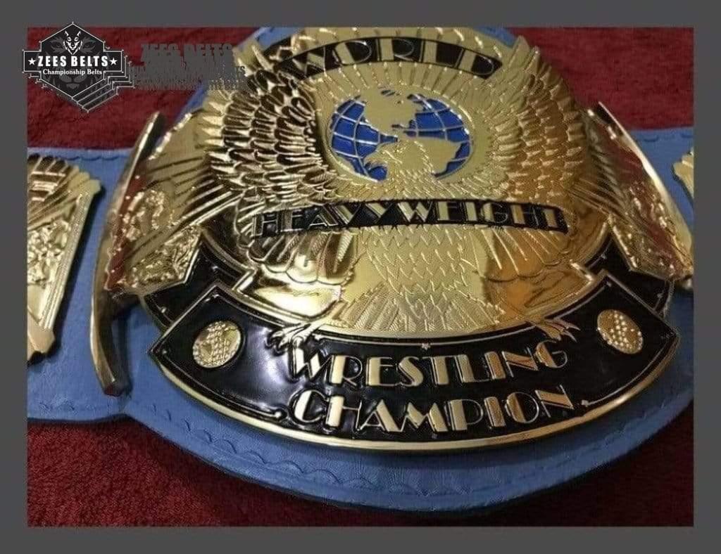 WWF WINGED EAGLE BLUE 24K GOLD Zinc Championship Belt