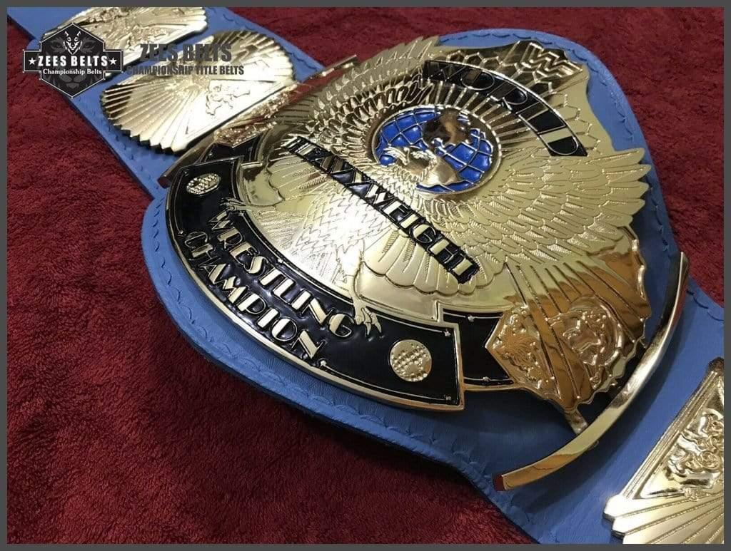 WWF WINGED EAGLE BLUE 24K GOLD Zinc Championship Belt