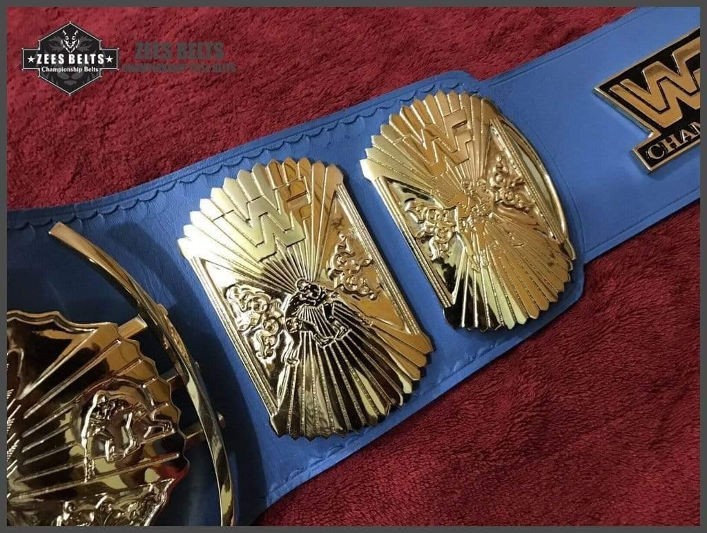 WWF WINGED EAGLE BLUE 24K GOLD Zinc Championship Belt