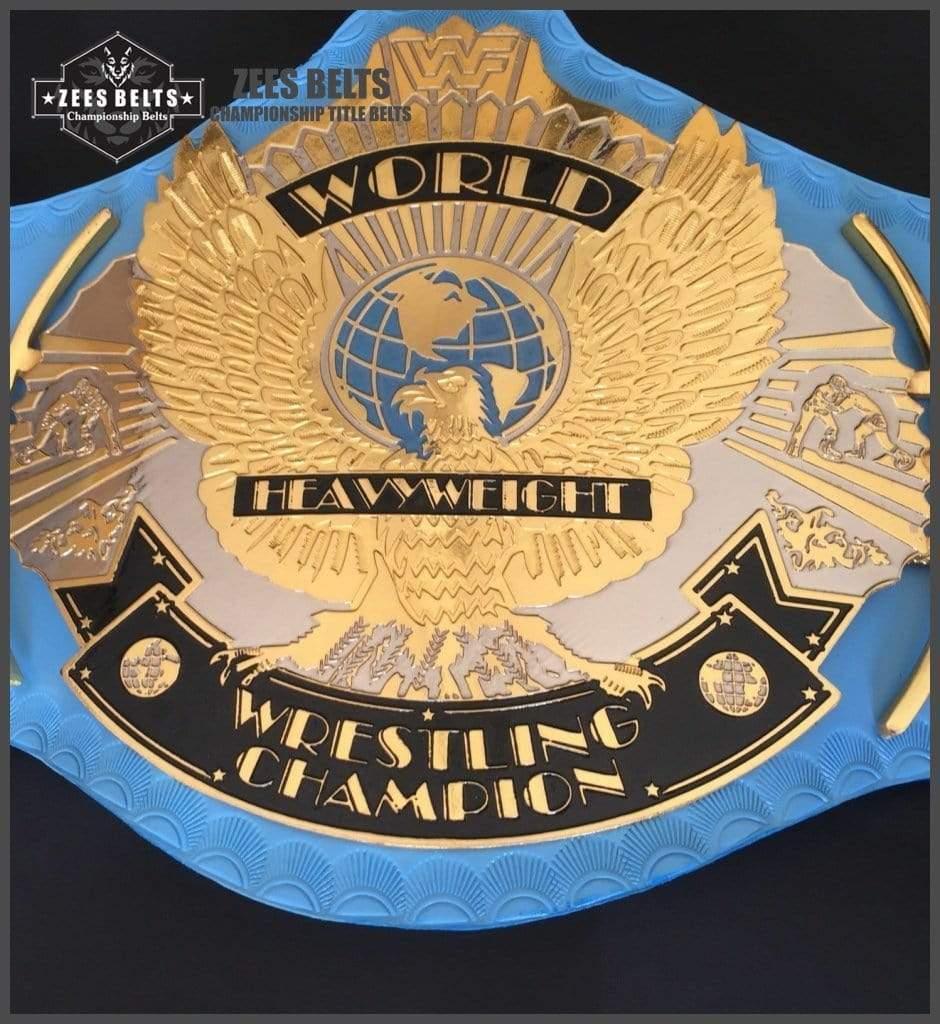 WWF WINGED EAGLE BLUE Brass Championship Title Belt