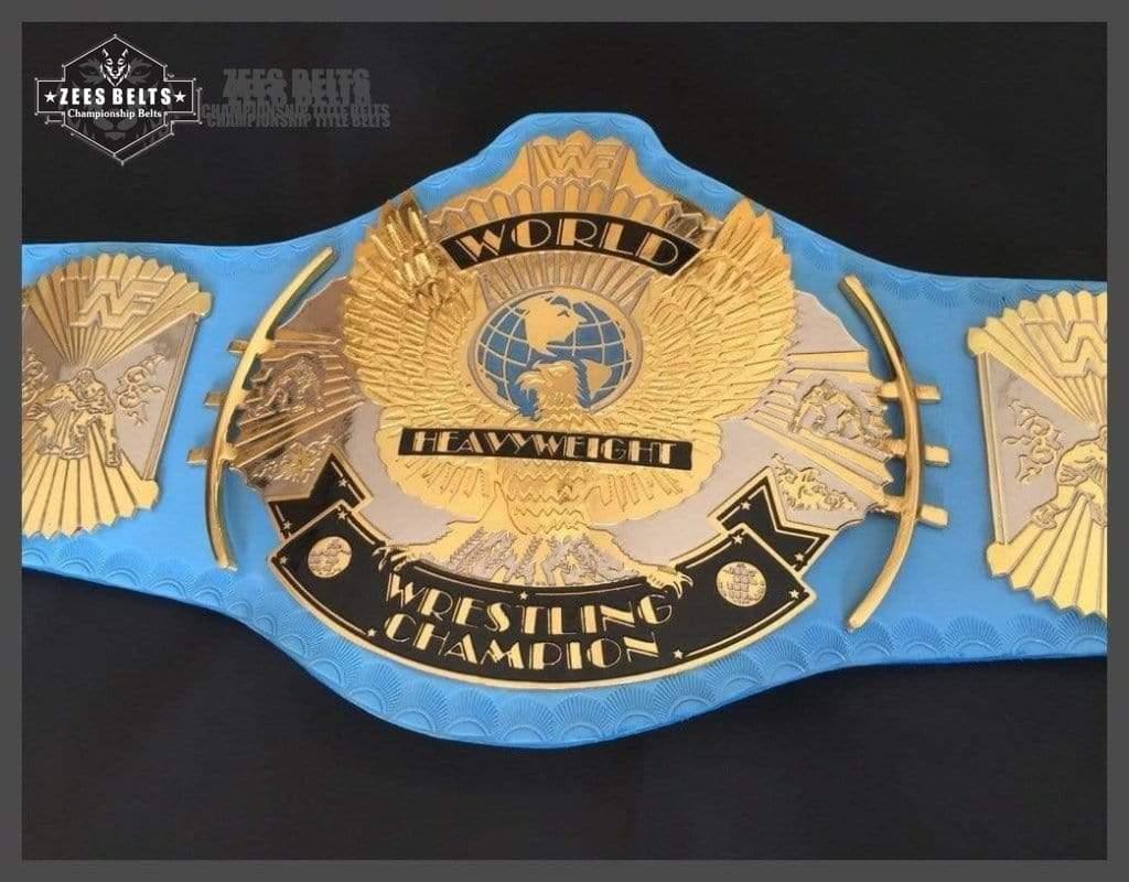 WWF WINGED EAGLE BLUE Brass Championship Title Belt